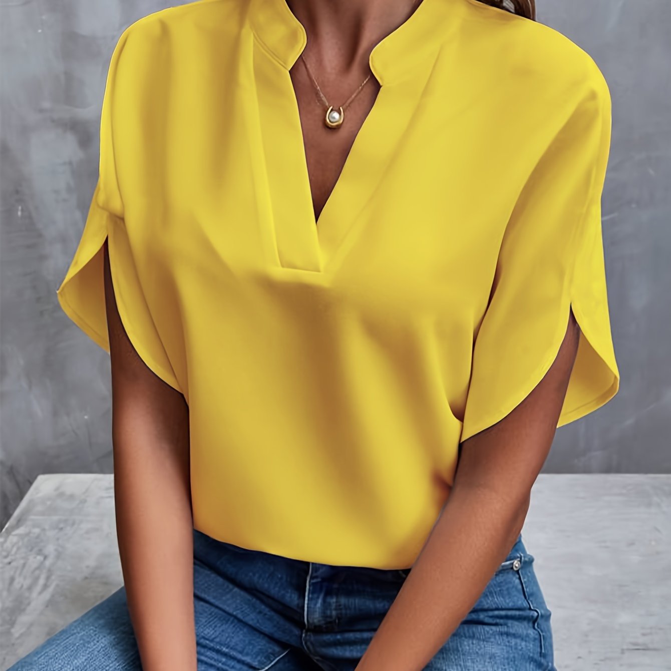 Carros | Blusa De Corte Holgado Con Cuello en V Y Mangas Con Volantes