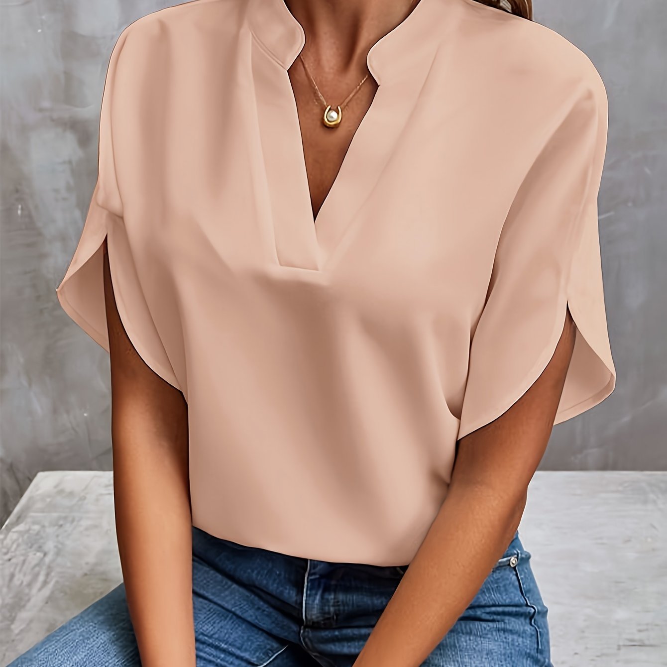 Carros | Blusa De Corte Holgado Con Cuello en V Y Mangas Con Volantes