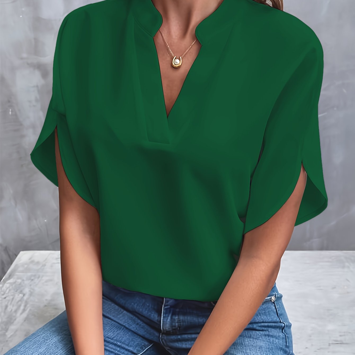 Carros | Blusa De Corte Holgado Con Cuello en V Y Mangas Con Volantes