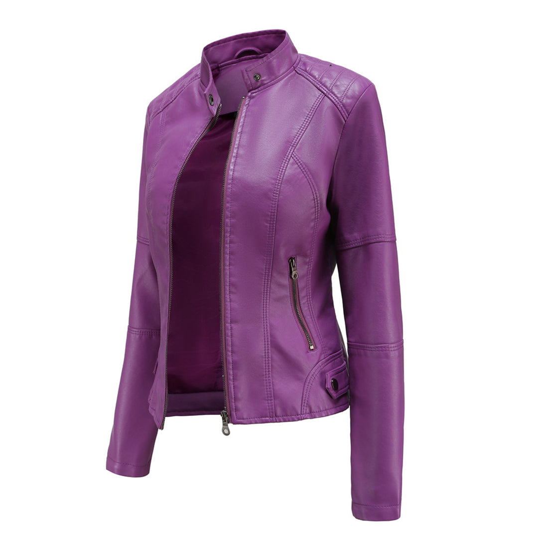 Hanneke | Chaqueta Efecto Cuero Con Cuello Alto