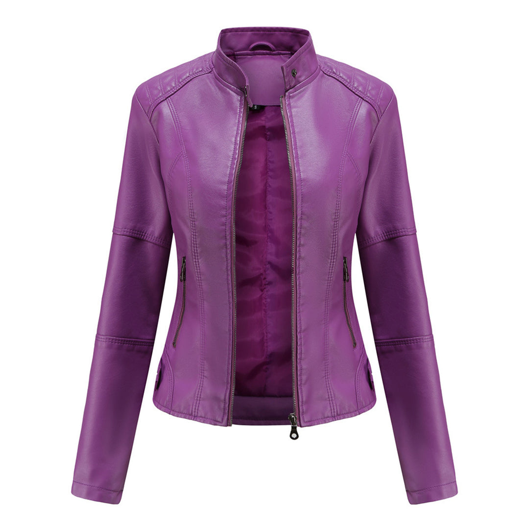 Hanneke | Chaqueta Efecto Cuero Con Cuello Alto