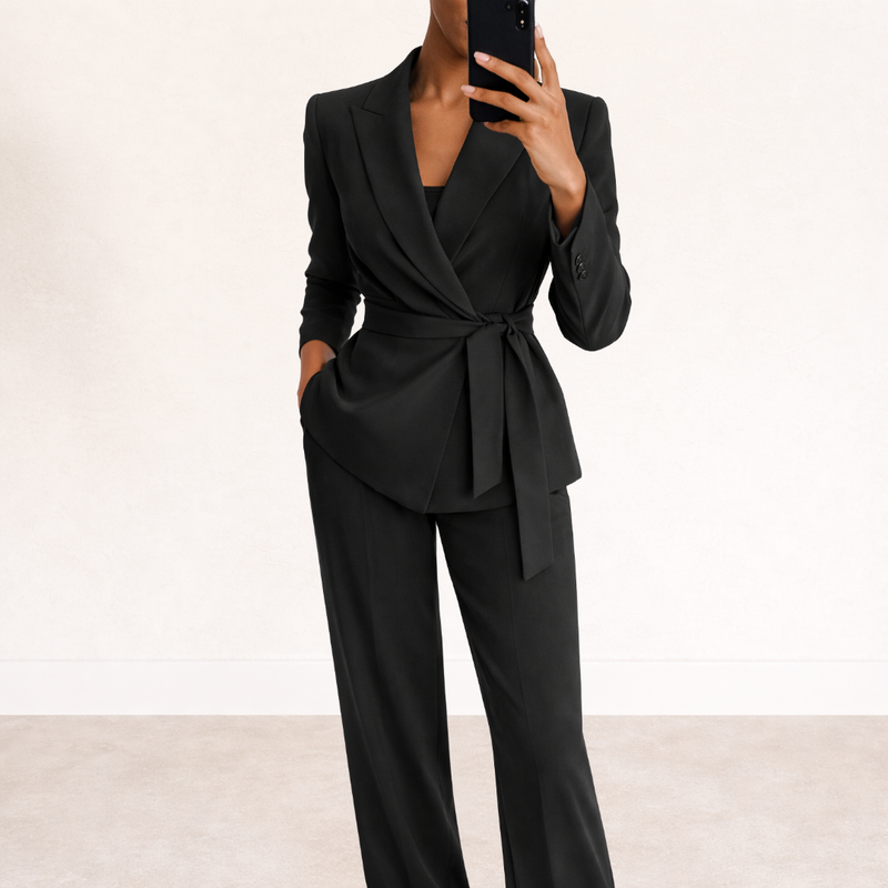 Aliona - Conjunto de Blazer Cruzado y Pantalón