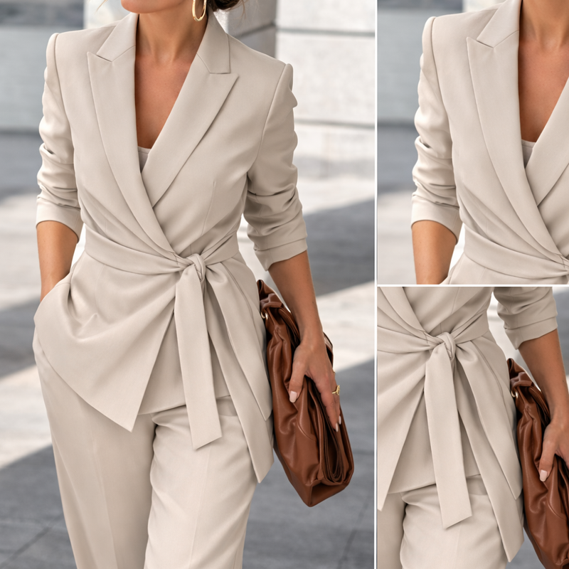 Aliona - Conjunto de Blazer Cruzado y Pantalón