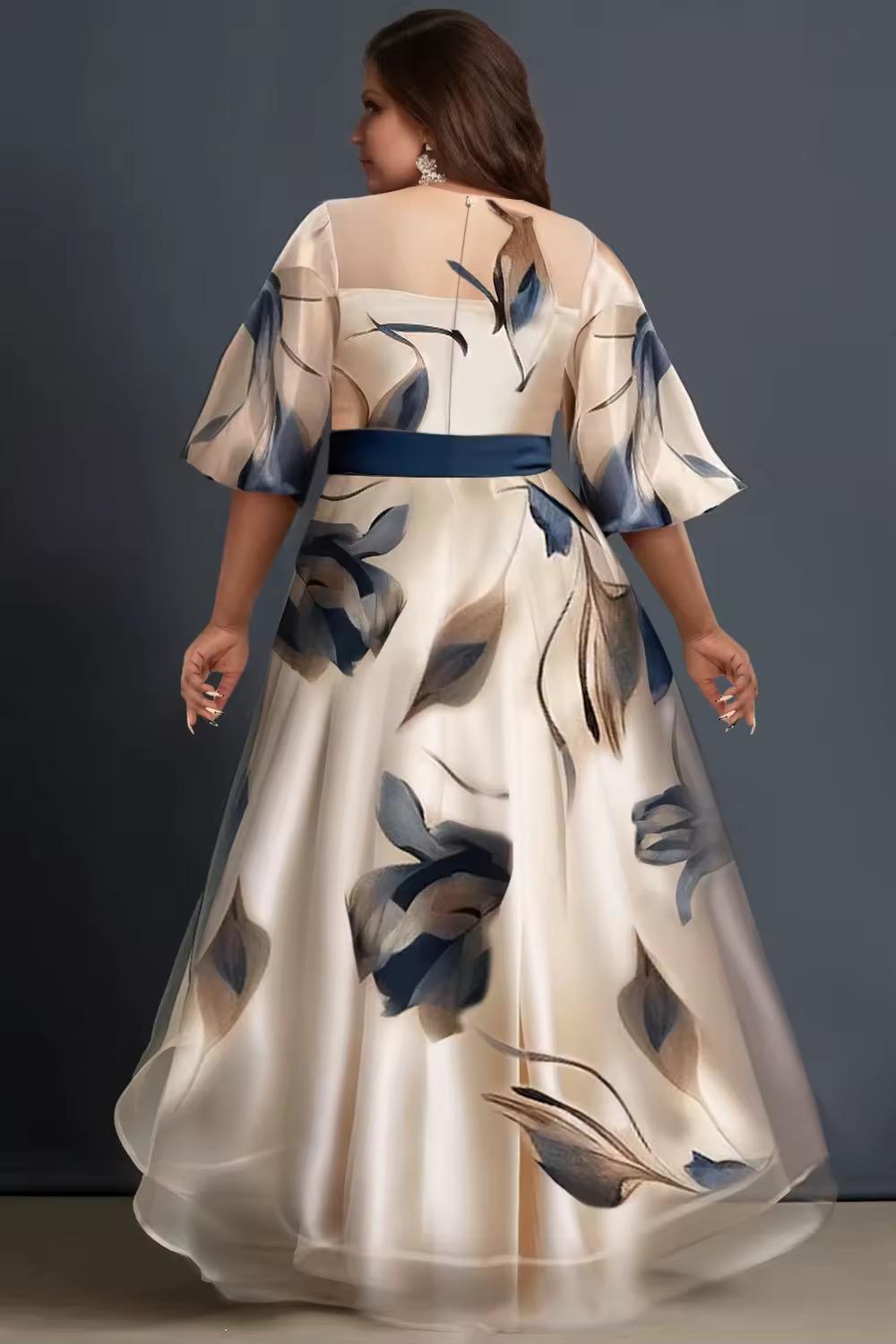 Lunara | Vestido MIDI Asimétrico Con Estampado Floral