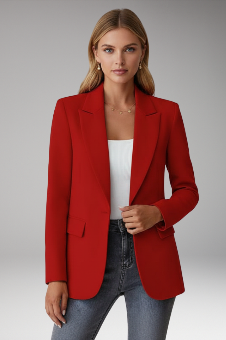 Dahlyica | Blazer Estructurado con Botón y Mangas Largas