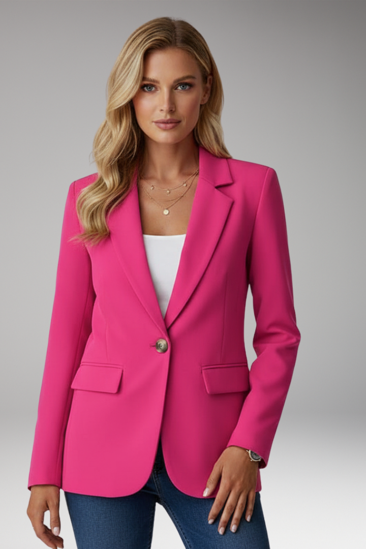 Dahlyica | Blazer Estructurado con Botón y Mangas Largas
