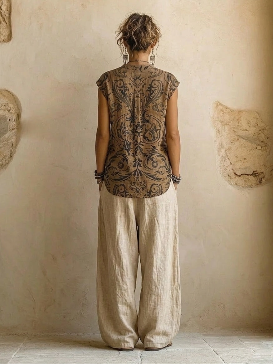 Ereka | Conjunto Holgado Estampado De Tres Piezas