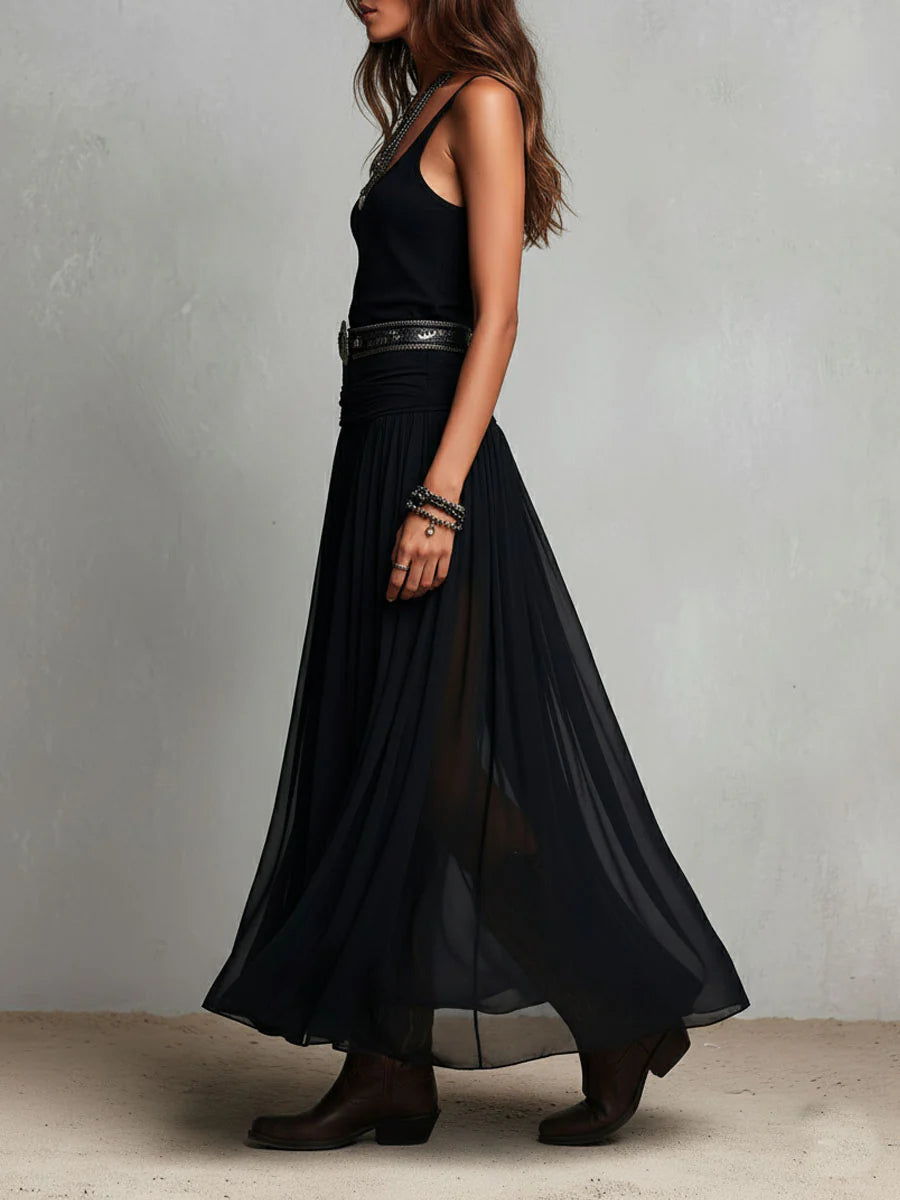 Odetta | Vestido Maxi De Tul Sin Mangas