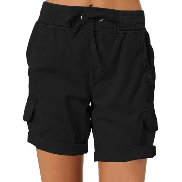 Audria | Pantalones Cortos Cargo Informales Con Cintura Elástica
