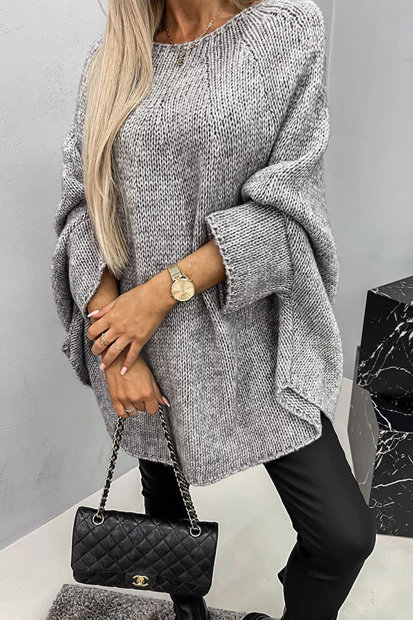 Nicoanessa | Poncho Draped con Cuello Redondo
