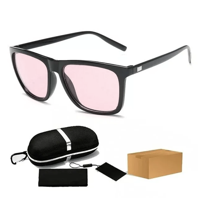 AeroShades - Gafas De Sol Rectangulares Marco Negro Lentes Tintadas