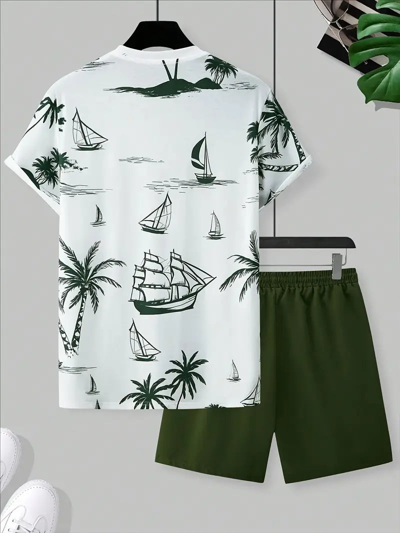 Barea | Conjunto Camiseta Tropical Y Shorts