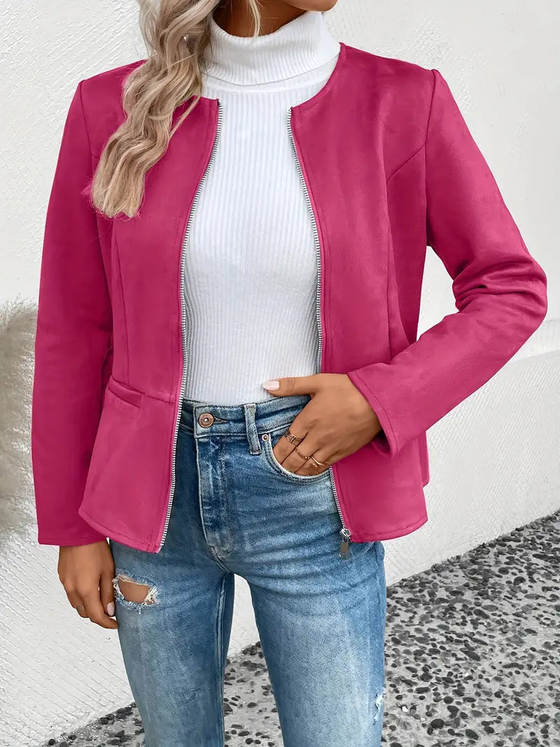 Roksana | Chaqueta Entallada de Manga Larga Con Cremallera