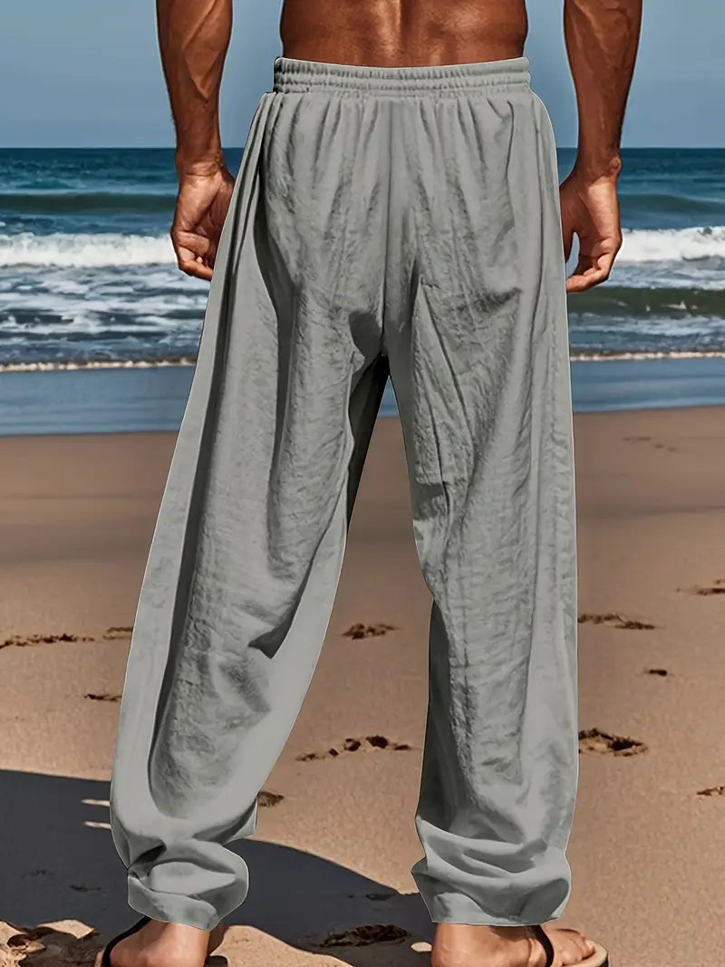 Babaev | Pantalones Anchos de Lino Con Cordón