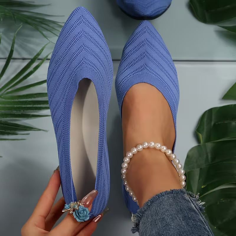 Mikya - Bailarinas Sin Cordones de Punto Con Punta Afilada