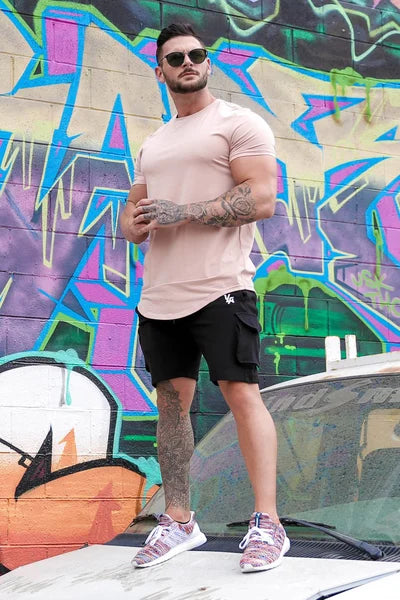 Maxwell - Camiseta de Manga Corta Con Bajo Curvo
