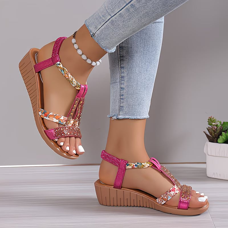 Noelia | Sandalias De Plataforma Con Puntera Abierta Y Tira en Forma De T