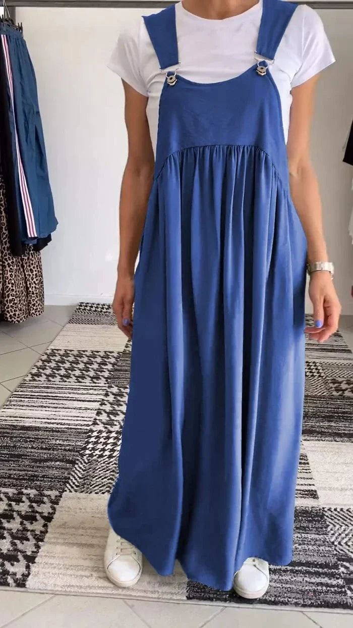 Regla | Vestido Largo Con Tirantes Y Bolsillos, Corte Holgado