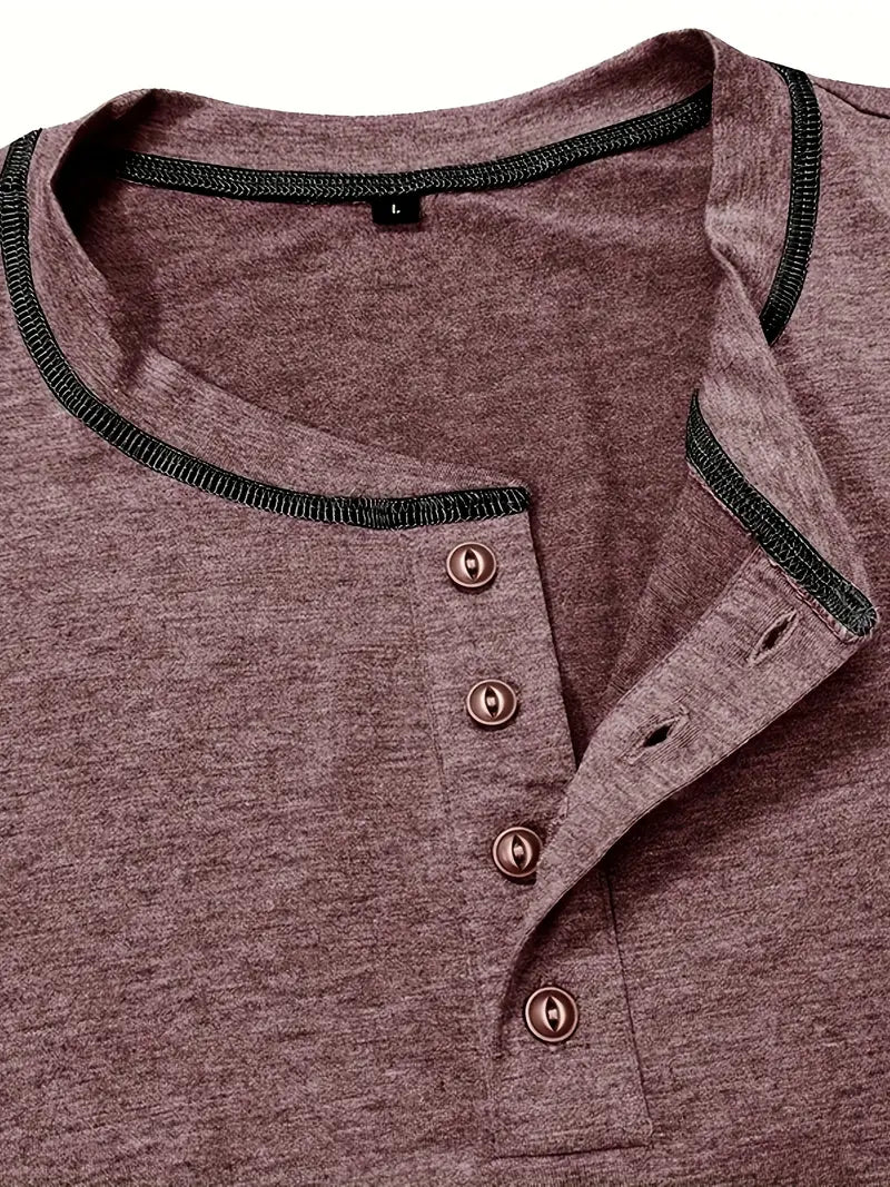 Orazio | Camiseta De Manga Corta Con Cuello Henley
