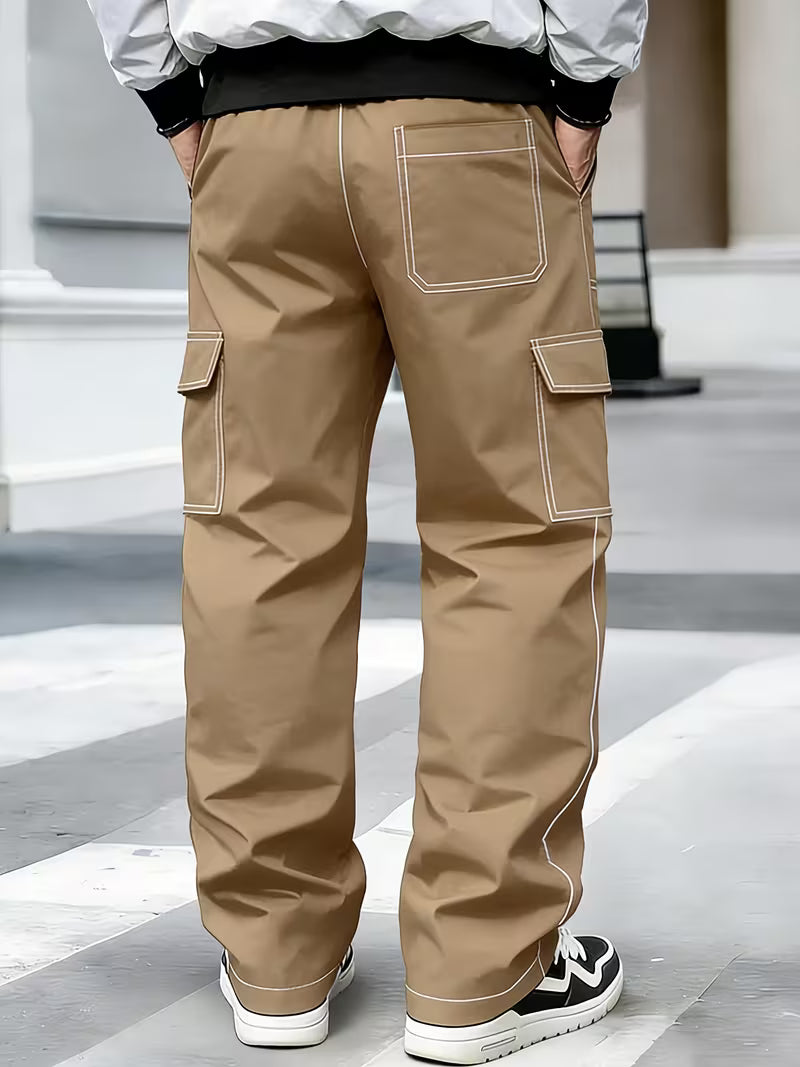 Demetri | Pantalones Cargo con Costura Contrastante