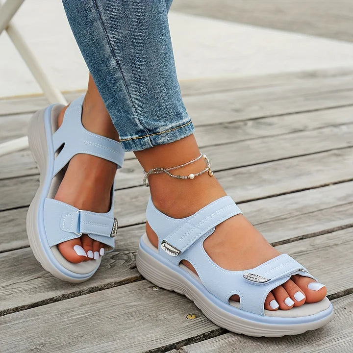 Shanyel | Sandalias De Mujer Con Puntera Abierta Y Cierre De Velcro