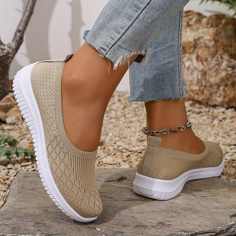 Syffina - Zapatos Sin Cordones de Punto Transpirable