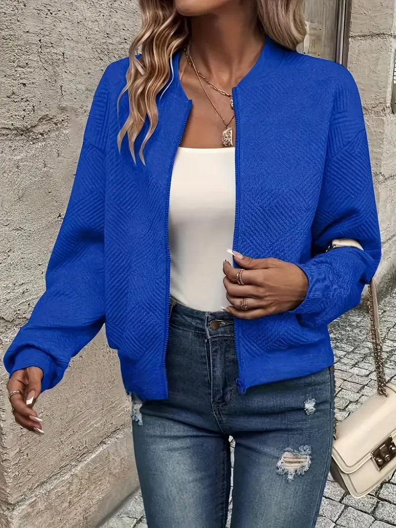 Juanita | Chaqueta De Manga Larga Con Cremallera Frontal Y Textura