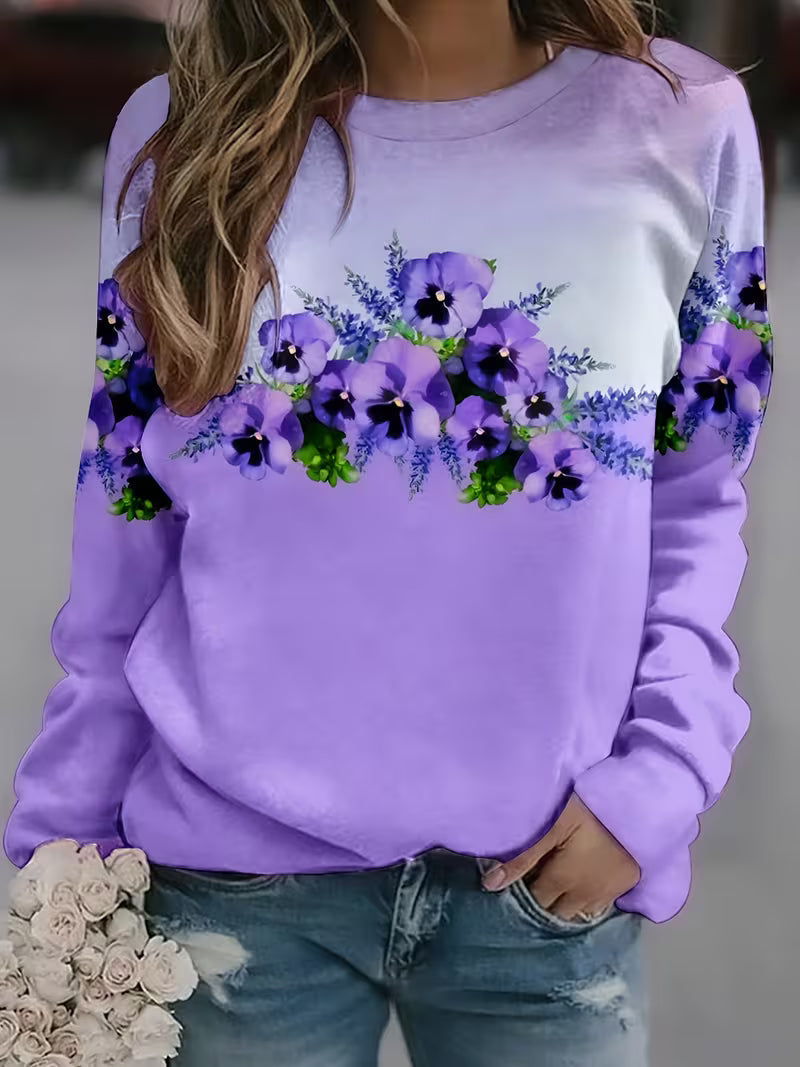 Oriainia | Sudadera de Manga Larga con Estampado Floral