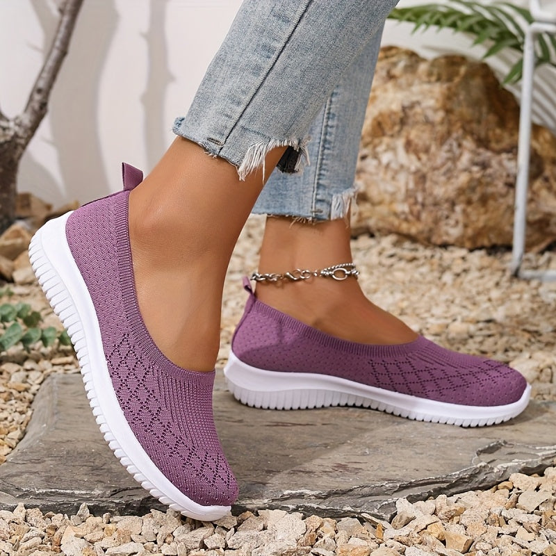 Syffina - Zapatos Sin Cordones de Punto Transpirable