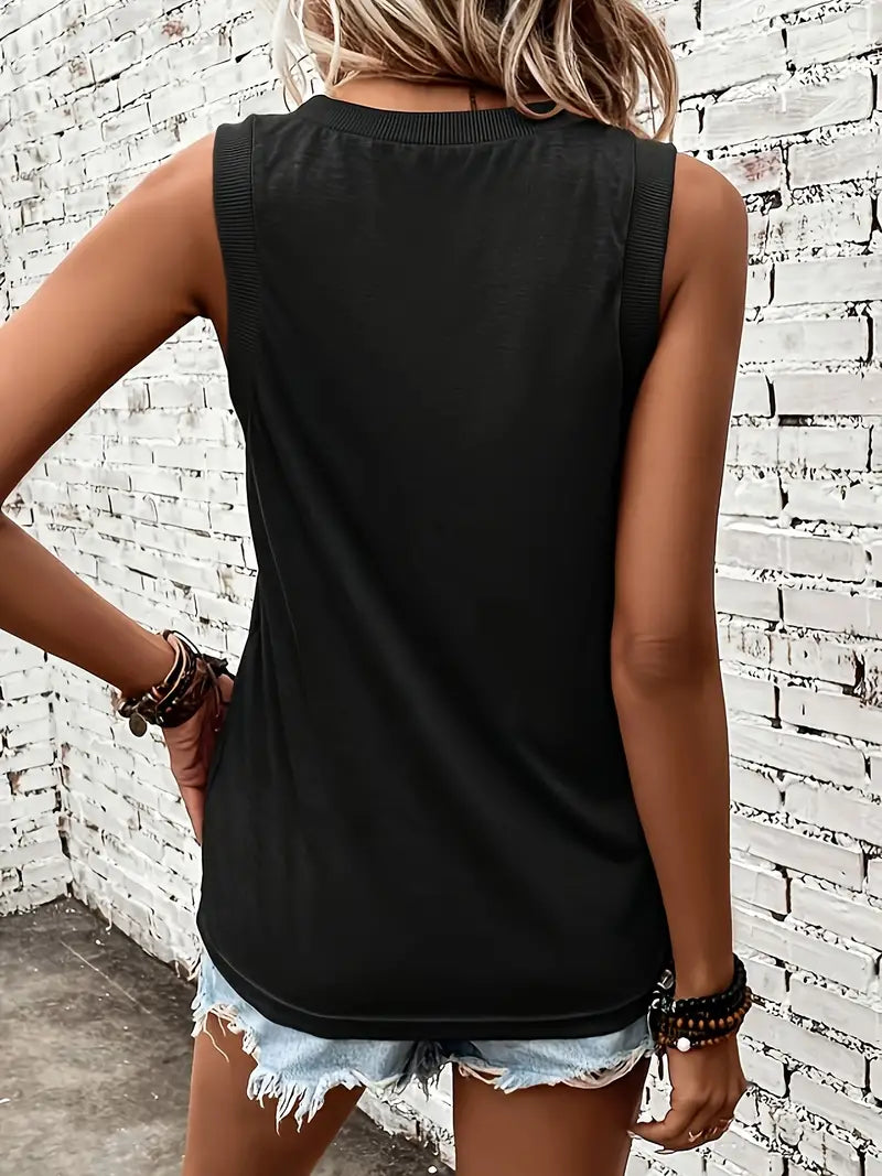 Annelies | Camiseta Sin Mangas De Corte Holgado Con Cuello en V