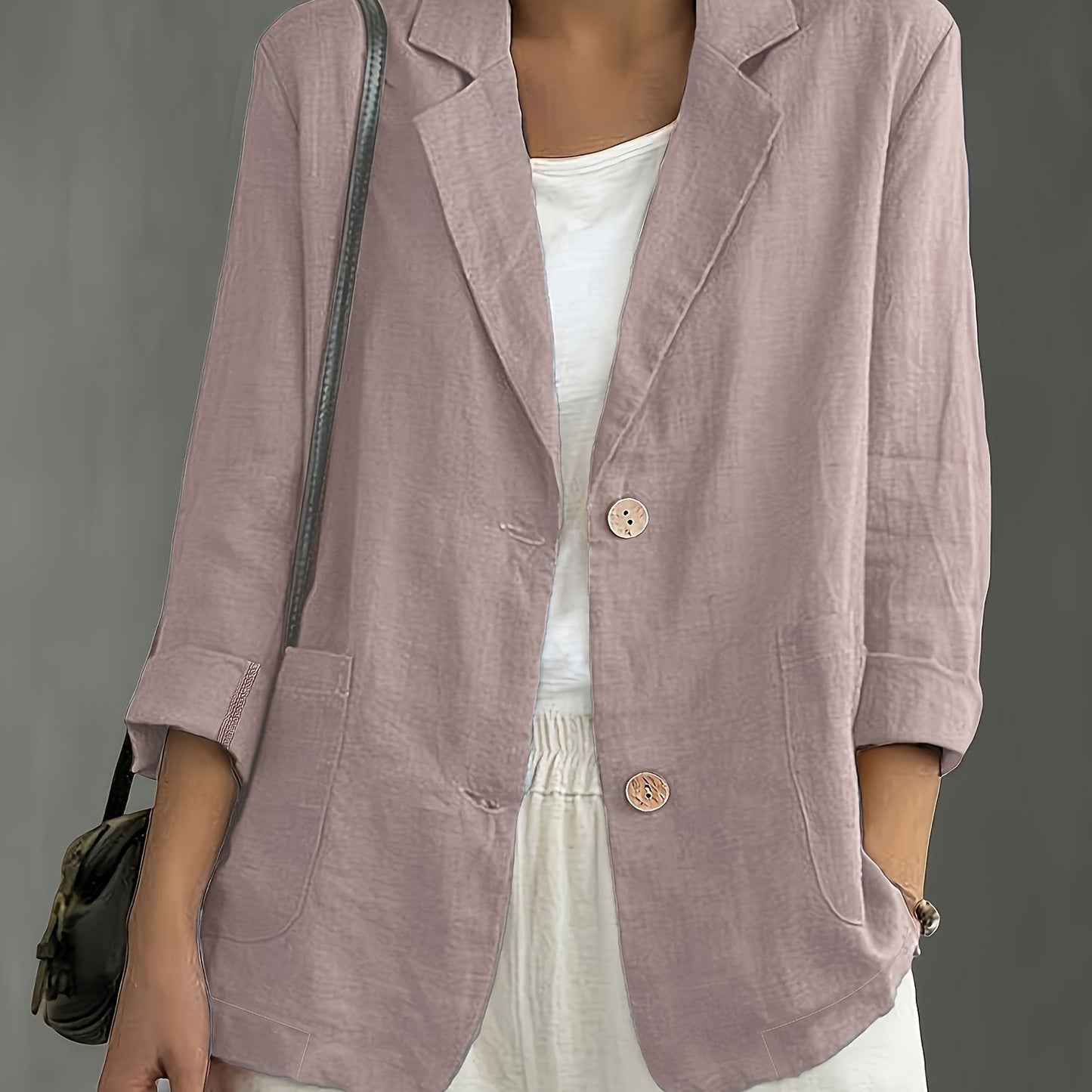 Jayde | Chaqueta Blazer Con Mangas Remangadas Y Bolsillos