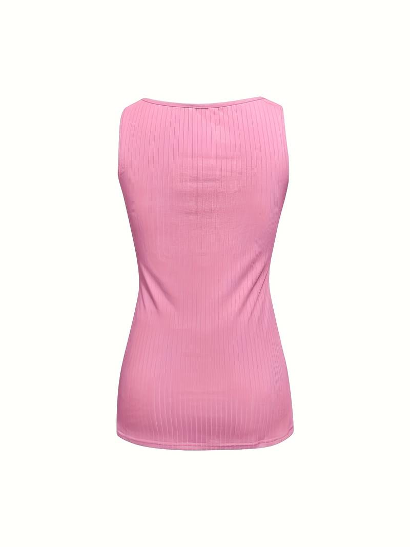 Hajar | Camiseta Sin Mangas De Canalé Con Ribete De Encaje