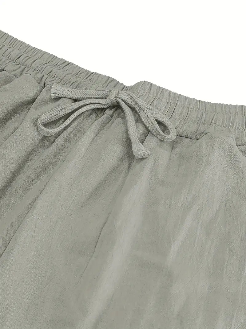 Babaev | Pantalones Anchos de Lino Con Cordón