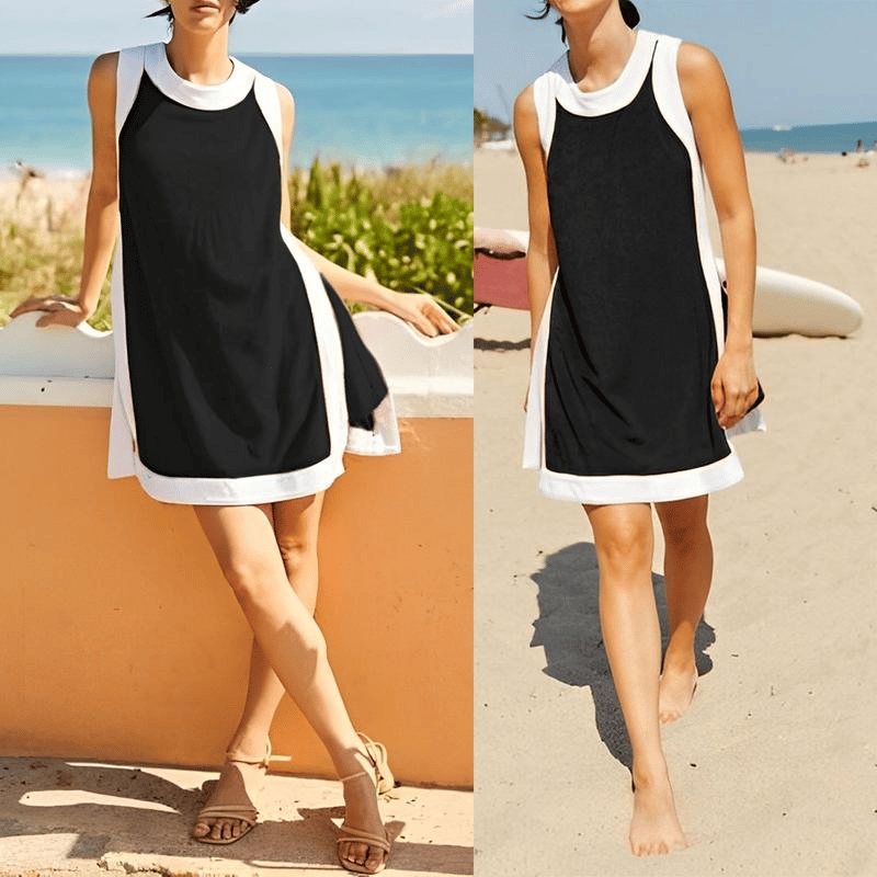 Swetlana | Vestido Recto Sin Mangas Con Bloques De Color