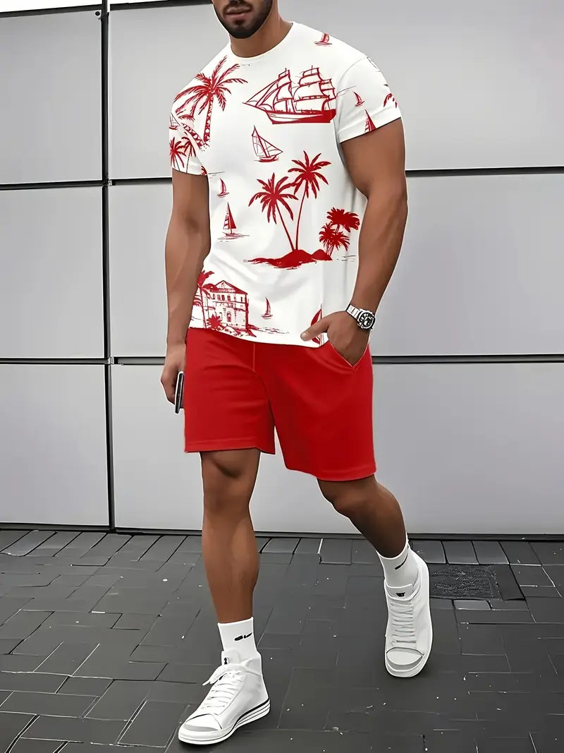 Barea | Conjunto Camiseta Tropical Y Shorts