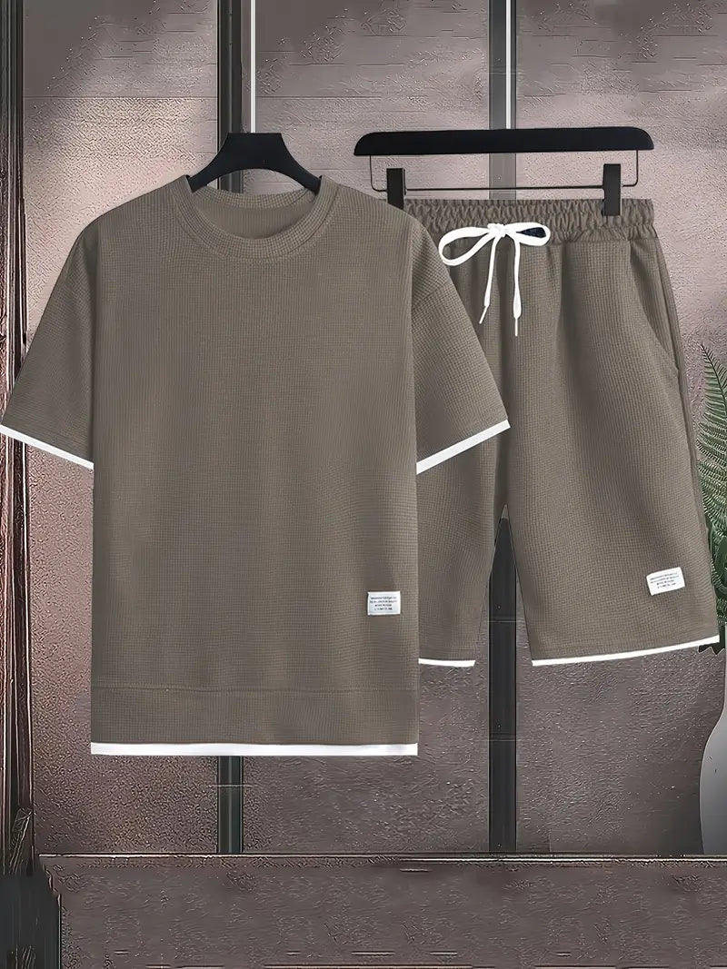 Freire - Camiseta Texturizada y Short Con Cordón