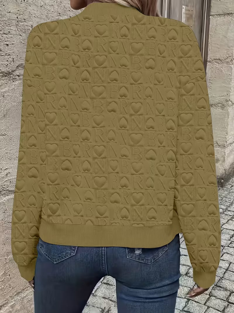 Mileisine | Chaqueta con Cremallera y Diseño de Corazón