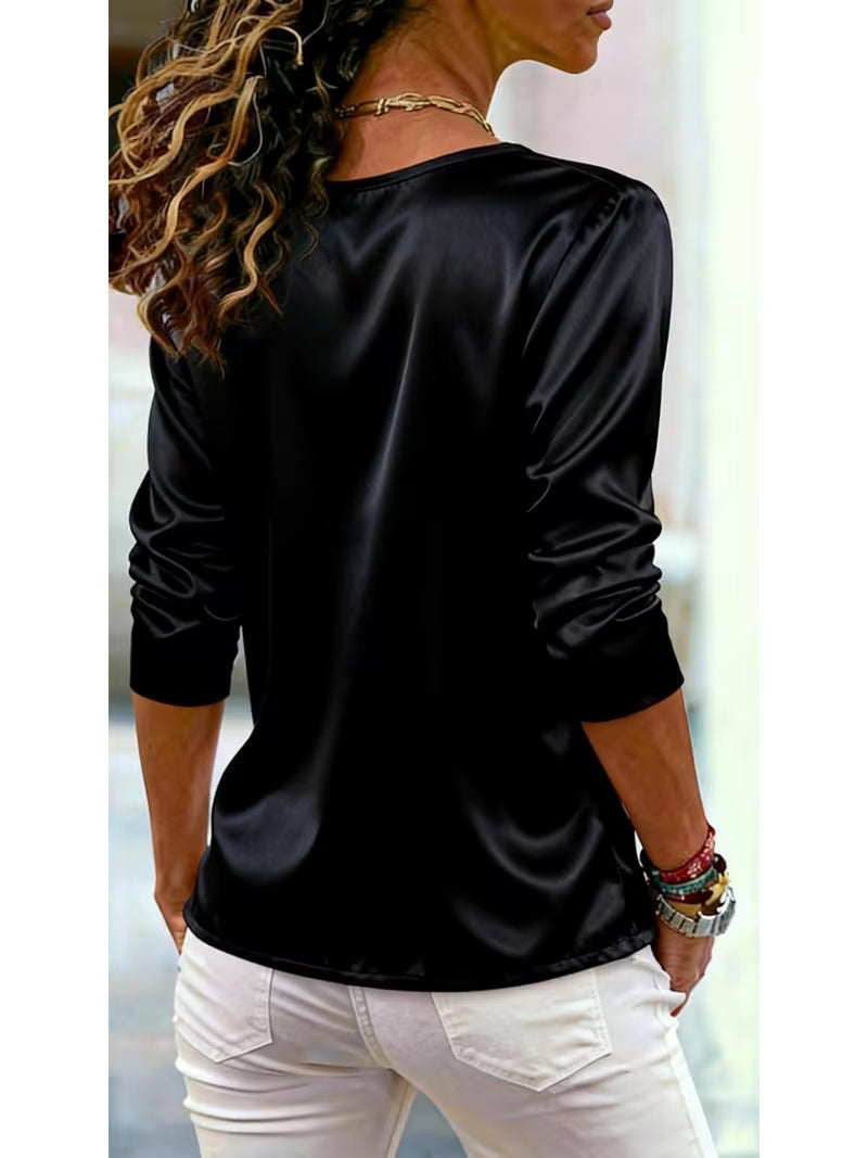 Avelea | Blusa de satén con escote cuadrado