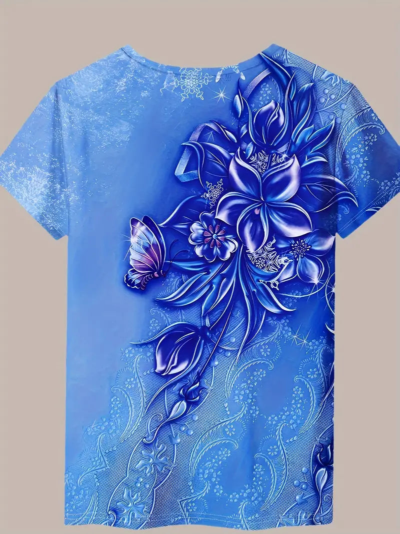 Carlisa | Camiseta De Manga Corta Con Estampado Floral Y Mariposas