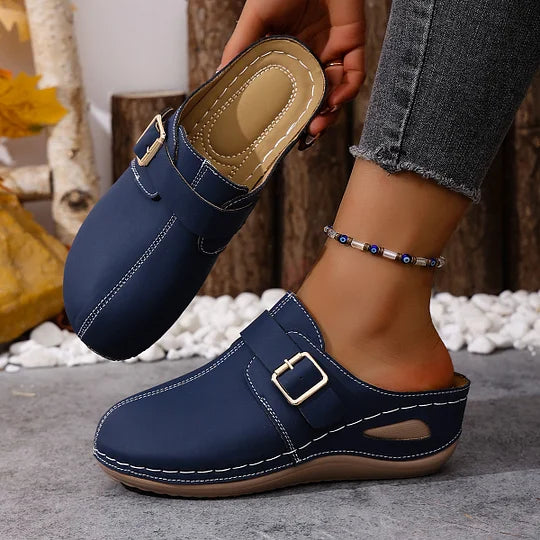 Latina - Mules con Hebilla Cuadrada Mujer