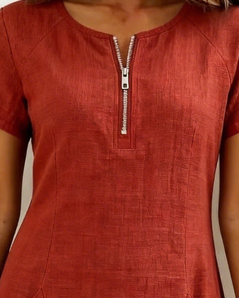 Krystan | Vestido Corto Utilitario Con Bolsillos