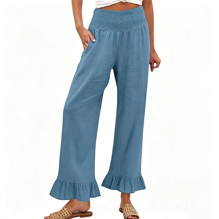 Moriom | Pantalón Holgado Con Volante Bajo