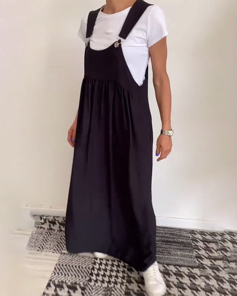 Marleen | Vestido Tipo Pichi Largo Con Tirantes Anchos