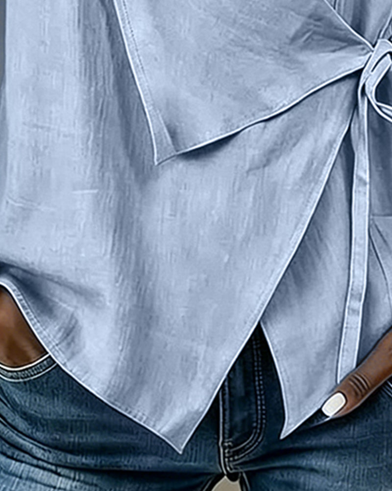 Anily | Blusa sin Mangas Con Lazo Cruzado en la Parte Delantera