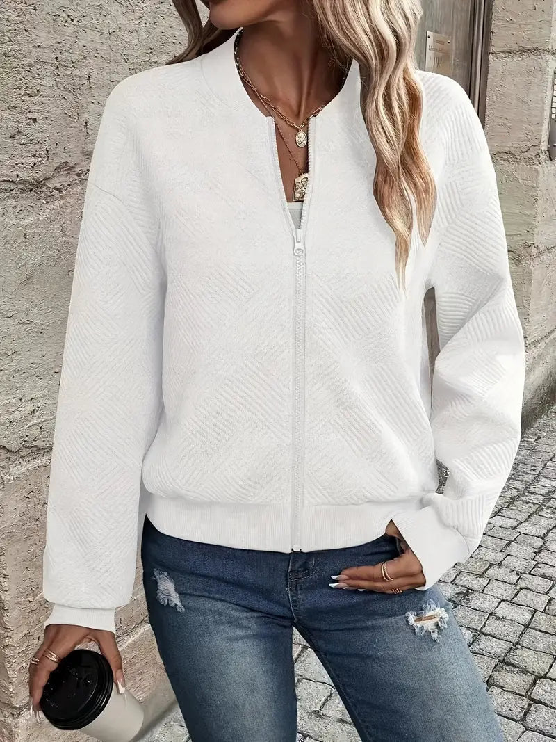 Juanita | Chaqueta De Manga Larga Con Cremallera Frontal Y Textura