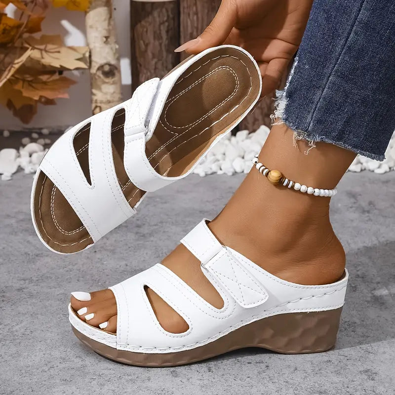 Rowella | Sandalias De Cuña Con Puntera Abierta Para Mujer