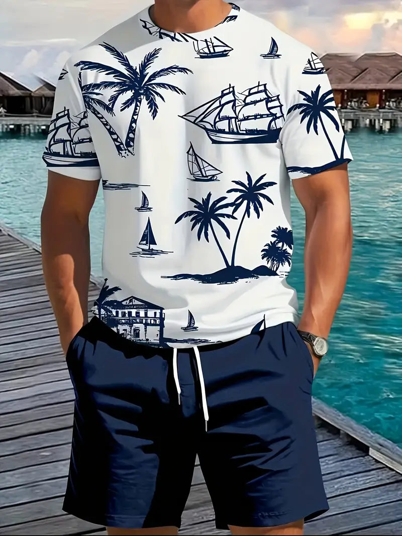 Barea | Conjunto Camiseta Tropical Y Shorts