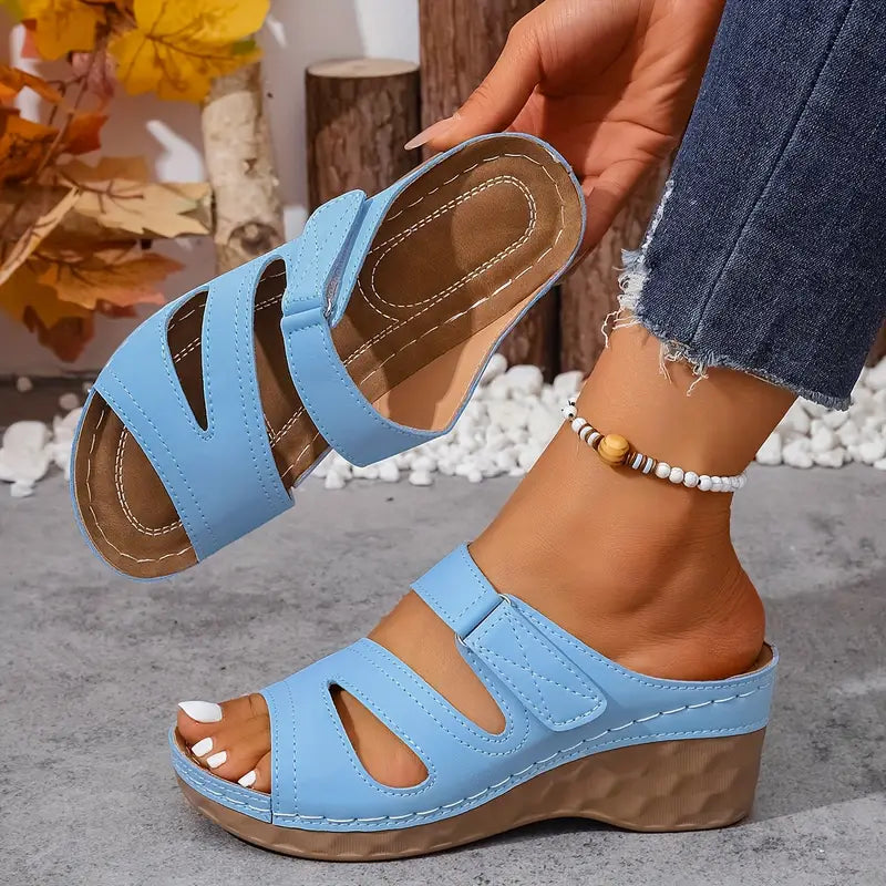 Rowella | Sandalias De Cuña Con Puntera Abierta Para Mujer