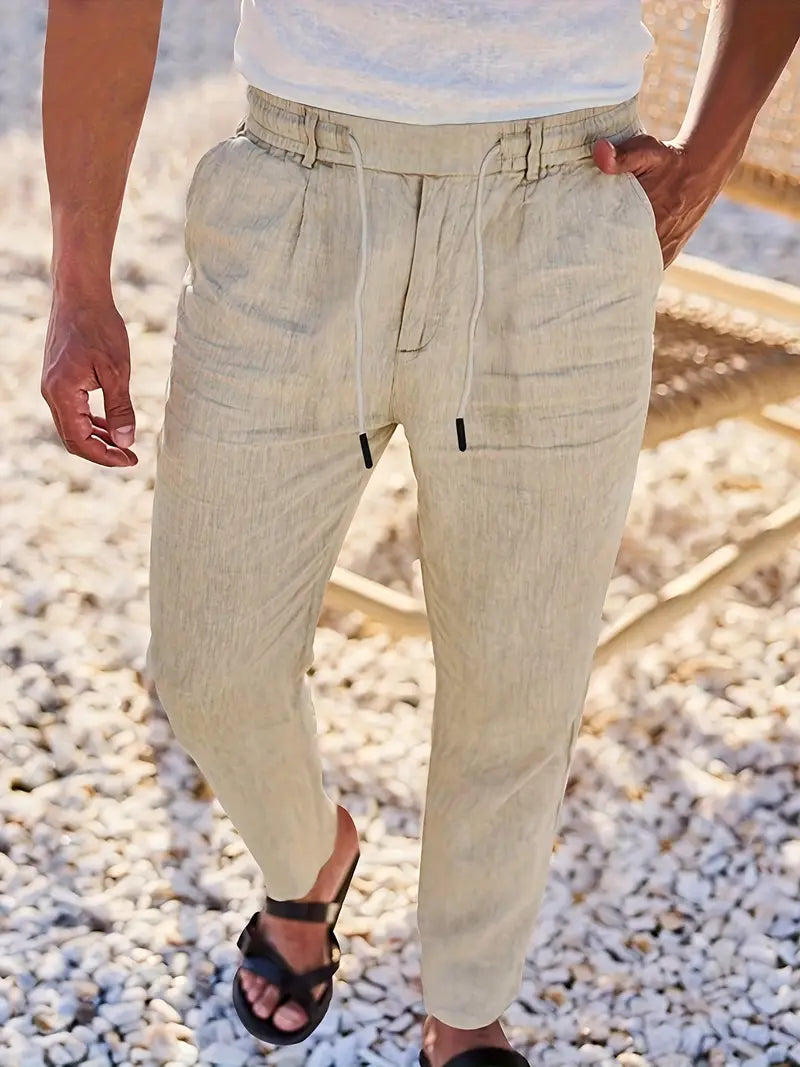 Nichols | Pantalón Lino Hombre Casual Cordón