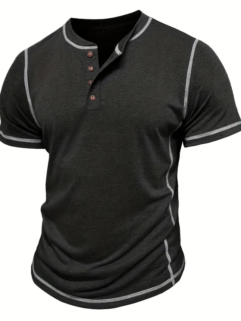 Orazio | Camiseta De Manga Corta Con Cuello Henley